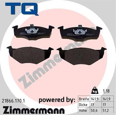 TQ 222646 - Тормозные колодки, дисковые, комплект www.autospares.lv