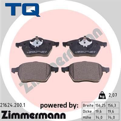 TQ 222641 - Тормозные колодки, дисковые, комплект www.autospares.lv