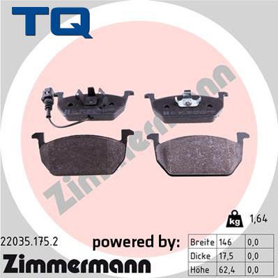 TQ TQ-BP0034 - Тормозные колодки, дисковые, комплект www.autospares.lv