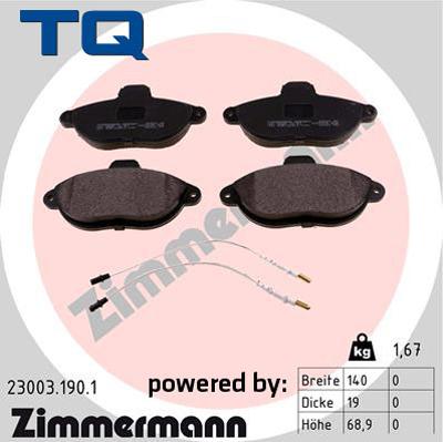 TQ 222666 - Brake Pad Set, disc brake www.autospares.lv