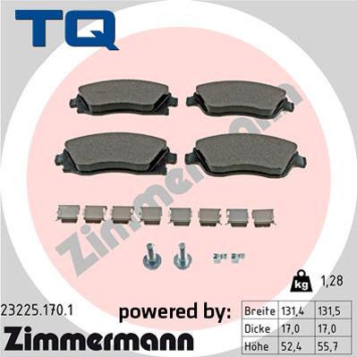 TQ 222680 - Тормозные колодки, дисковые, комплект www.autospares.lv