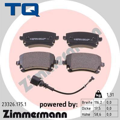 TQ 222683 - Тормозные колодки, дисковые, комплект www.autospares.lv