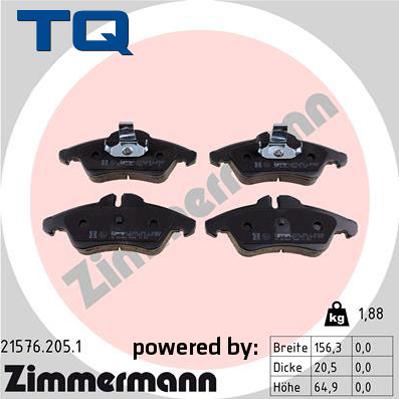 TQ 222639 - Тормозные колодки, дисковые, комплект www.autospares.lv