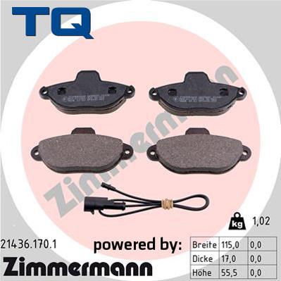 TQ 222636 - Brake Pad Set, disc brake www.autospares.lv