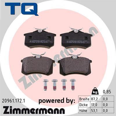 TQ 222631 - Тормозные колодки, дисковые, комплект www.autospares.lv