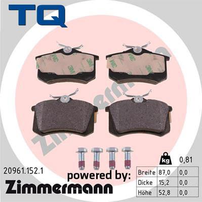 TQ 222629 - Тормозные колодки, дисковые, комплект www.autospares.lv