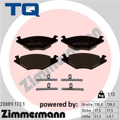 TQ 222625 - Тормозные колодки, дисковые, комплект www.autospares.lv