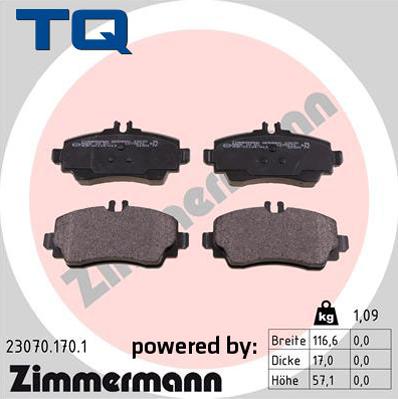 TQ TQ-BP0039 - Тормозные колодки, дисковые, комплект www.autospares.lv