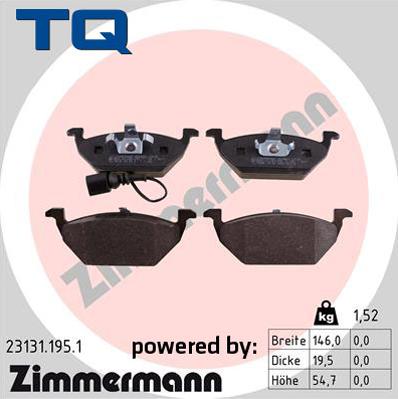 TQ 222673 - Тормозные колодки, дисковые, комплект www.autospares.lv