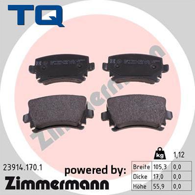 TQ 222706 - Тормозные колодки, дисковые, комплект www.autospares.lv