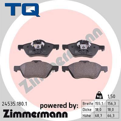 TQ 222719 - Тормозные колодки, дисковые, комплект www.autospares.lv