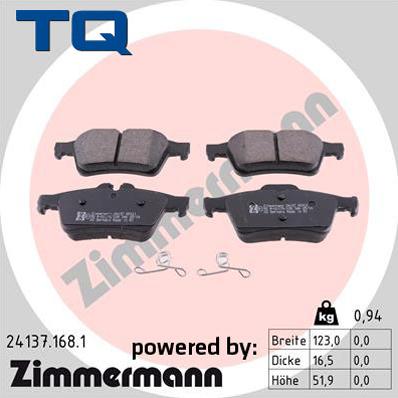 TQ 222715 - Тормозные колодки, дисковые, комплект www.autospares.lv