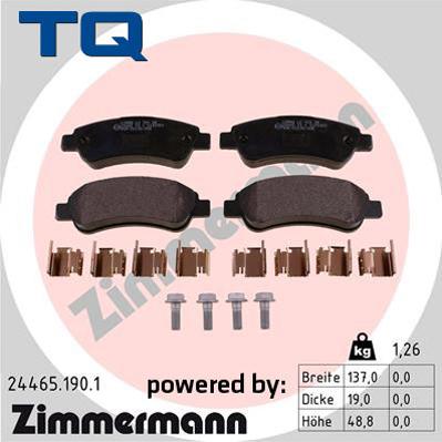 TQ 222716 - Тормозные колодки, дисковые, комплект www.autospares.lv