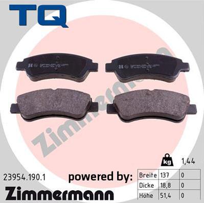 TQ 222711 - Тормозные колодки, дисковые, комплект www.autospares.lv