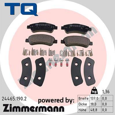 TQ 222717 - Тормозные колодки, дисковые, комплект www.autospares.lv