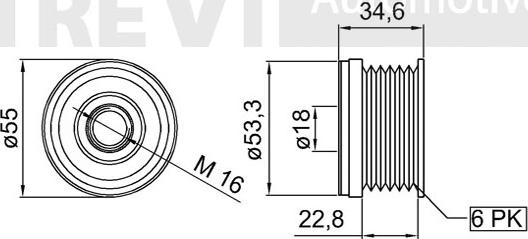 Trevi Automotive AP1123 - Шкив генератора, муфта www.autospares.lv