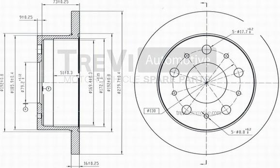 Trevi Automotive BD1040 - Bremžu diski autospares.lv