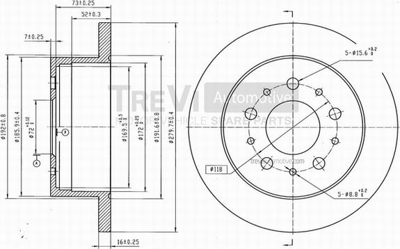 Trevi Automotive BD1041 - Bremžu diski autospares.lv