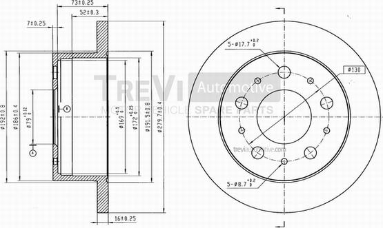 Trevi Automotive BD1042 - Bremžu diski autospares.lv