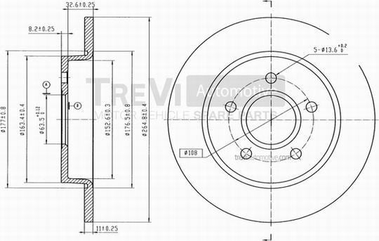 Trevi Automotive BD1068 - Bremžu diski autospares.lv