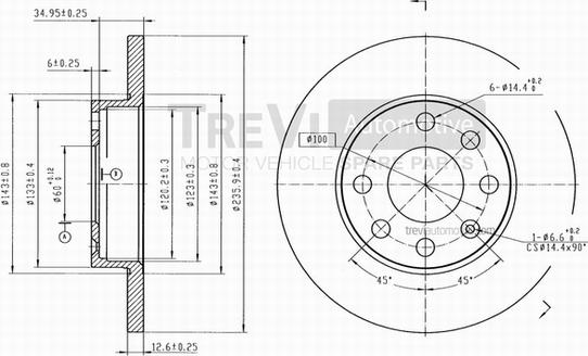 Trevi Automotive BD1011 - Bremžu diski autospares.lv