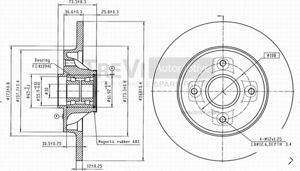 Trevi Automotive BD1082 - Bremžu diski www.autospares.lv