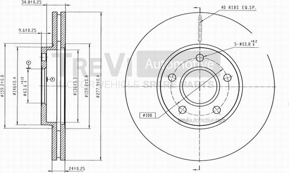 Trevi Automotive BD1194 - Bremžu diski autospares.lv