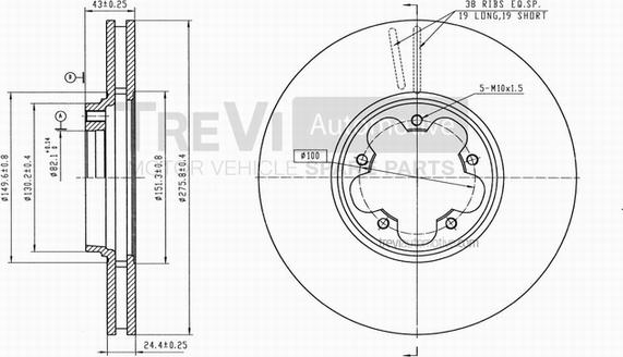 Trevi Automotive BD1160 - Bremžu diski autospares.lv