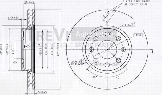 Trevi Automotive BD1105 - Bremžu diski autospares.lv