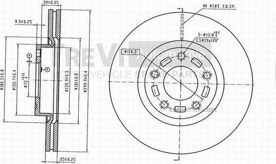 Trevi Automotive BD1185 - Bremžu diski www.autospares.lv