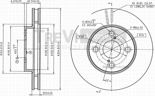 Trevi Automotive BD1206 - Bremžu diski www.autospares.lv