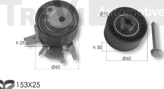 Trevi Automotive KD1459 - Zobsiksnas komplekts autospares.lv