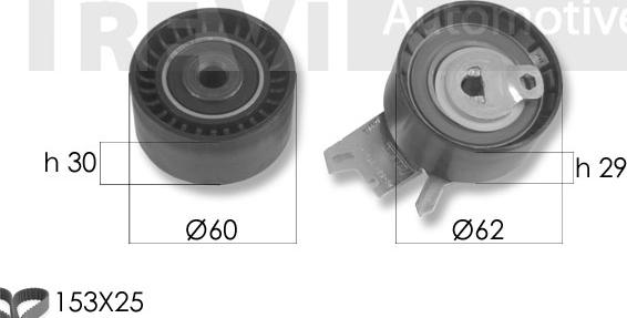 Trevi Automotive KD1451 - Zobsiksnas komplekts autospares.lv