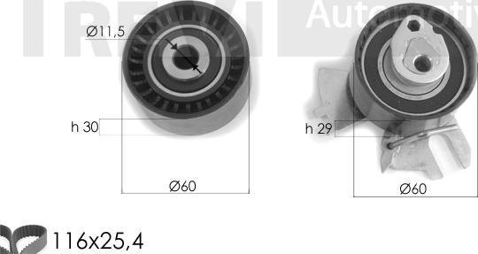 Trevi Automotive KD1460 - Zobsiksnas komplekts www.autospares.lv