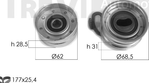 Trevi Automotive KD1405 - Zobsiksnas komplekts autospares.lv