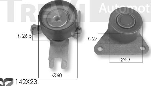 Trevi Automotive KD1429 - Zobsiksnas komplekts autospares.lv