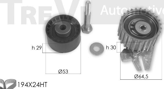 Trevi Automotive KD1426 - Комплект зубчатого ремня ГРМ www.autospares.lv