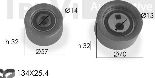 Trevi Automotive KD1044 - Timing Belt Set www.autospares.lv