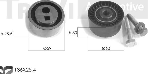 Trevi Automotive KD1046 - Комплект зубчатого ремня ГРМ www.autospares.lv