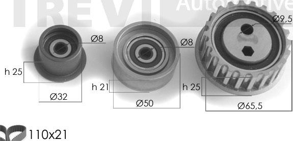 Trevi Automotive KD1054 - Zobsiksnas komplekts autospares.lv