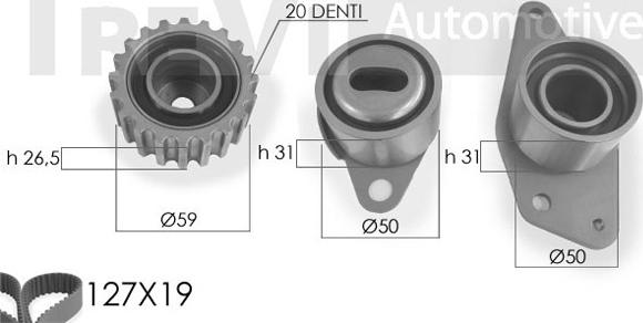 Trevi Automotive KD1056 - Комплект зубчатого ремня ГРМ www.autospares.lv