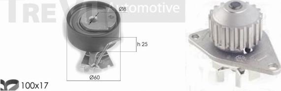 Trevi Automotive KD1009HP - Ūdenssūknis + Zobsiksnas komplekts www.autospares.lv