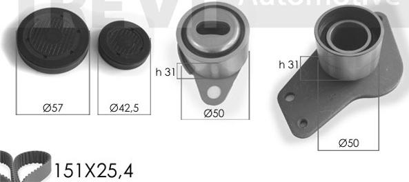 Trevi Automotive KD1017 - Zobsiksnas komplekts www.autospares.lv