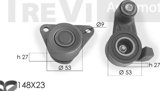 Trevi Automotive KD1083 - Zobsiksnas komplekts www.autospares.lv