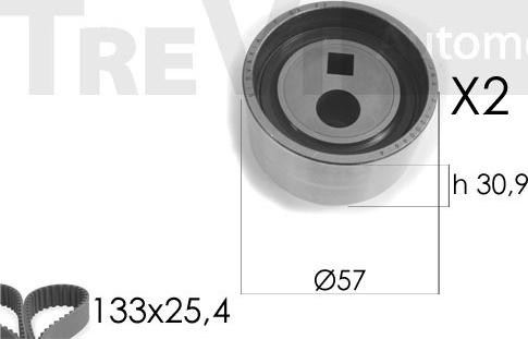 Trevi Automotive KD1038 - Zobsiksnas komplekts autospares.lv