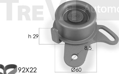 Trevi Automotive KD1033 - Zobsiksnas komplekts www.autospares.lv