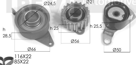 Trevi Automotive KD1157 - Timing Belt Set www.autospares.lv