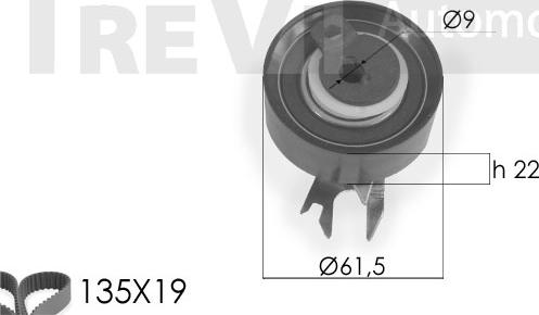 Trevi Automotive KD1161 - Zobsiksnas komplekts www.autospares.lv