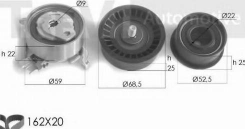 Trevi Automotive KD1168 - Zobsiksnas komplekts www.autospares.lv