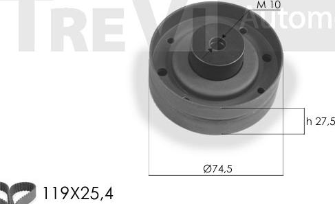 Trevi Automotive KD1110 - Zobsiksnas komplekts www.autospares.lv